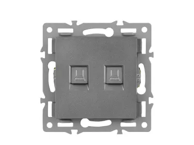 modul z�suvka MDZ2RJ45CAT6 Z�suvka 2xRJ45 cat6 plast �ed� pro r�me�ek 82mm