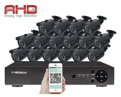 16 kamerov� AHD set HE16-58A 2Mpx 1080p, H.265, CZ menu - 13490 K�