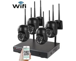 Bezdr�tov� 4 kamerov� set WiFi IP Pro WIP4-309C Black, 5MPx,  PTZ, CZ menu - 8990 K�