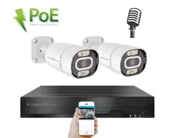 4K PoE IP 2 kamerov� set XM-203D 8MPx, CZ menu - 6390 K�