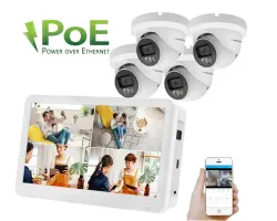 PoE IP 4 kamerov� set XM-459B 4MPx s LCD 12", CZ menu - 8790 K�