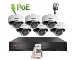 PoE IP 6 kamerov� set XM-605B 4MPx, mikrofon, CZ menu - 11190 K�