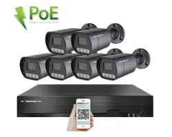 PoE IP 6 kamerov� set XM-610B 4MPx, mikrofon, CZ menu - 11190 K�