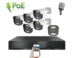 PoE IP 6 kamerov� set XM-614B 4MPx, CZ menu - 11190 K�