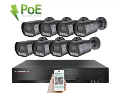 PoE IP 8 kamerov� set XM-810B 4MPx, mikrofon, CZ menu - 13690 K�