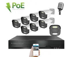 PoE IP 8 kamerov� set XM-814B 4MPx, CZ menu - 13690 K�