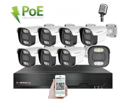 4K PoE IP 8 kamerovy set XM-814D 8MPx, mikrofon, CZ menu - 19090 K�