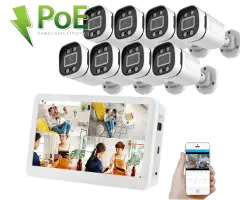 4K PoE IP 8 kamerov� set XM-856D 8MPx s LCD 12", CZ menu - 18490 K�