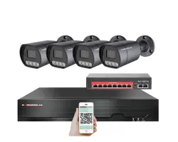 IP 4 kamerov� set  s extern�m PoE XM-410B-Ext. 4MPx, CZ menu - 8290 K�