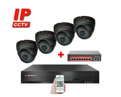 IP 4 kamerov� set  s extern�m PoE XM-411B-Ext. 4MPx, CZ menu - 8290 K�