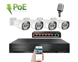 IP 4 kamerov� set  s extern�m PoE XM-403D-Ext. 8MPx, CZ menu - 10790 K�