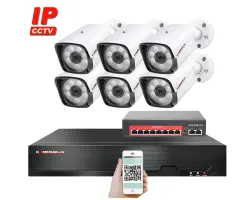 4K IP 6 kamerov� set  s extern�m PoE XM-601D-Ext. 8MPx, CZ menu - 14590 K�