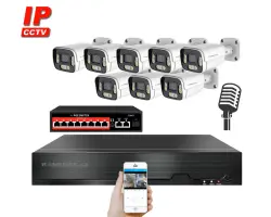 IP 8 kamerov� set s extern�m PoE XM-806B-Ext. 4MPx, mikrofon, CZ menu - 13390 K�