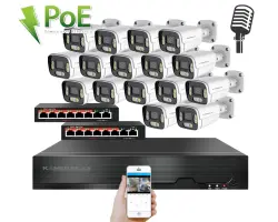 IP 16 kamerov� set s extern�m PoE XM-1606B-Ext. 4MPx,CZ menu - 25490 K�