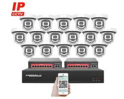 IP 16 kamerov� set  s extern�m PoE XM-1612B-Ext. 4MPx, CZ menu - 25490 K�