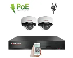 PoE IP 2 kamerov� set XM-205B 4Mpx, mikrofon, CZ menu - 5090 K�