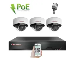 PoE IP 3 kamerov� set XM-305B 4MPx, mikrofon, CZ menu - 6390 K�