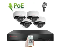 4K PoE IP 4 kamerov� set XM-405D 8MPx, mikrofon, CZ menu - 10390 K�