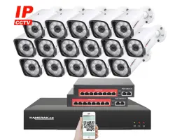 IP 16 kamerov� set s extern�m PoE XM-1601B-Ext. 4MPx, CZ menu - 25490 K�