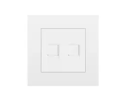 SRAN Z�suvka 2xRJ45 v r�me�ku, plast b�l� - 80 K�