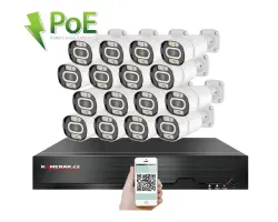 PoE IP 16 kamerov� set XM-1603B 4MPx, mikrofon, CZ menu - 29890 K�