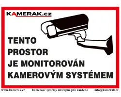 samolepka 10*15cm "tento prostor je monitorov�n kamerov�m syst�mem" - 14 K�