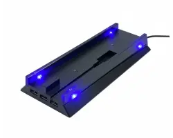 Vertik�ln� stojan P4-FAT049 s USB HUB 3x, podsv�cen� - �ern� (PS4) - 259 K�