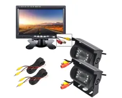 Parkovac� syst�m TRUCK, 2ks R0030P 18IR LED AV CINCH kamery s 7" LCD displejem na palubku - 3042 K�