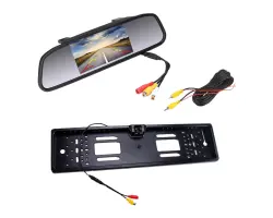 Parkovac� set s LCD P0082 ve zp�tn�m zrc�tku + parkovac� kamera 4 LED v SPZ - 1026 K�