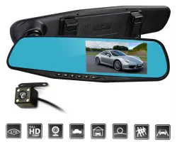 Parkovac� kamera s LCD ve zp�tn�m zrc�tku K0074A2 s fullHD 1080p p�edn� kamerou - 898 K�