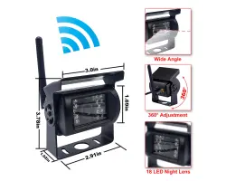 VOLNA Parkovac� kamera P�edn� 2510MHz pro WiFi 12/24V TRUCK set - 1090 K�
