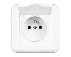 UNIC Elektrick� z�suvka 230V s krytem IP44, b�l� plast - 93 K�