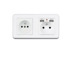 UNIC Elektrick� z�suvka 2x230V+2xUSB 5V/2.1A plast b�l� v r�me�ku 153mm - 306 K�