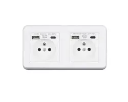 UNIC Elektrick� z�suvka 2x (230V+USB+USB C 5V/2,1A) rychl� nab�jen�, plast b�l� v r�me�ku 153mm - 578 K�