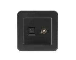 UNIC datov� z�suvka TV + RJ45 cat5  v r�me�ku, plast �ern� - 153 K�