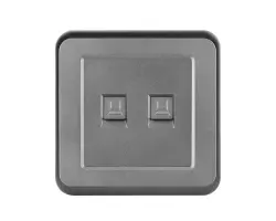 UNIC Z�suvka 2xRJ45 cat6 v r�me�ku, plast �ed� - 154 K�