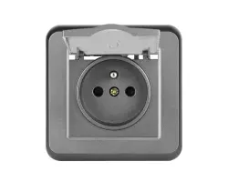 UNIC Elektrick� z�suvka 230V s krytem, �ed� plast - 93 K�