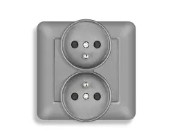 UNIC Elektrick� dvojz�suvka 2x230V �ed� plast - 114 K�