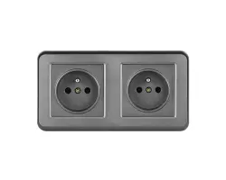 UNIC Elektrick� z�suvka 2*230V �ed� plast v r�me�ku 153mm - 176 K�