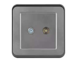 UNIC datov� z�suvka TV + SAT v r�me�ku, plast �ed� - 184 K�