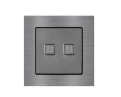 UNIC Z�suvka 2xRJ45 cat5 v r�me�ku 82mm, �ed� slitina hlin�ku - 157 K�