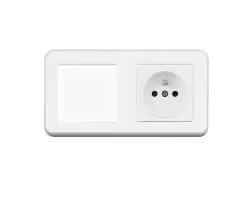 UNIC Elektrick� z�suvka 230V + vyp�na� jednop�lov� �.1 v r�me�ku 153mm, plast b�l� - 177 K�