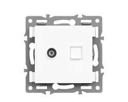UNIC modul datov� z�suvka TV+ RJ45 cat5 plast b�l� do r�me�ku - 128 K�