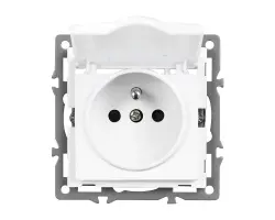 UNIC modul z�suvka MDZ230VIP44 16A s krytem IP44, b�l� do r�me�ku 82mm - 68 K�