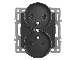 UNIC modul dvojz�suvka MDDZ230V Z�suvka 2x230V 16A, �ern� pro r�me�ek 82mm - 89 K�