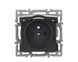 UNIC modul z�suvka MDZ230VIP44 16A s krytem �ern� pro r�me�ek 82mm - 68 K�