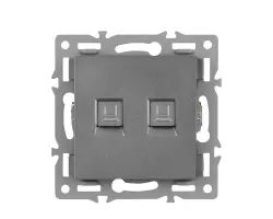 UNIC modul z�suvka MDZ2RJ45CAT6 Z�suvka 2xRJ45 cat6, �ed� pro r�me�ek 82mm - 129 K�