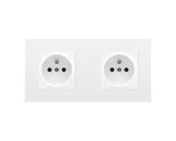 SRAN Elektrick� dvojz�suvka 2x230V v r�me�ku 172mm, plast b�l� - 146 K�