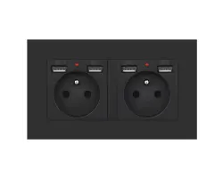 SRAN Elektrick� z�suvka 2x230V+4xUSB 5V/2.1A  v r�me�ku plast �ern� - 350 K�