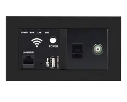 SRAN Z�suvka WiFi socket + RJ45+TV v�etn� r�me�ku, plast �ern� - 540 K�
